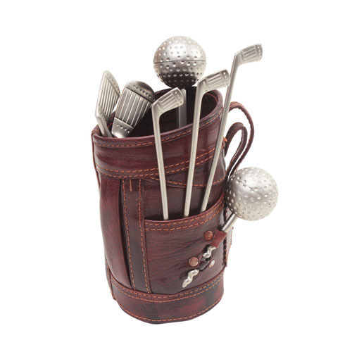 Leather Golf Bar Set