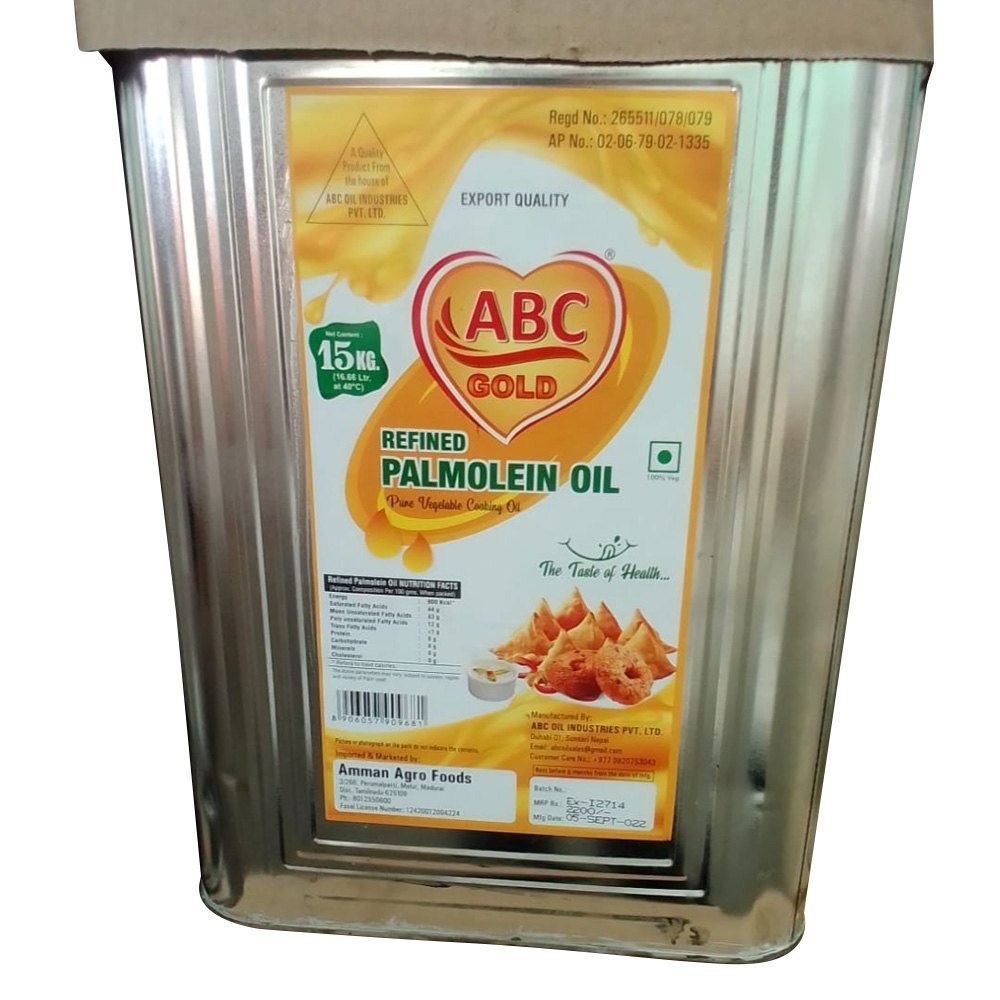 ABC Gold Refined Palmolein Oil, Packaging Type: Tin, Packaging Size: 15kg