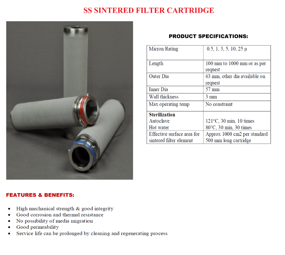 Stainless Steel Sterile Filter Elements And Assembly img