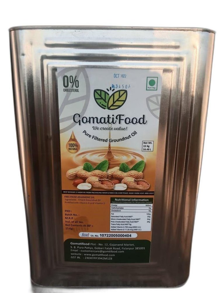 Liquid Gomati Filtered Groundnut Oil, For Cooking