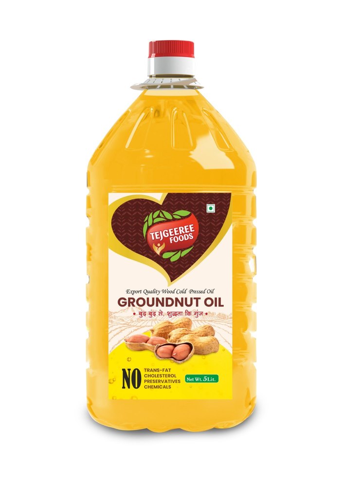 5L Wood Cold Pressed Groundnut Oil, 5 Litre img