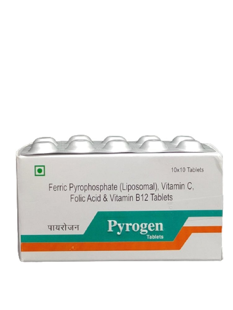 Ferric pyrophosphate(Liposomal)+Vit C + Folic Acid + Vit B12 Tab (Pyrogen)