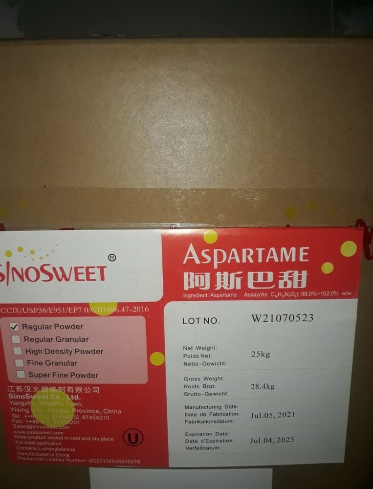 Artificial Sweetener, Packaging Type: Box, Packaging Size: 25 KG