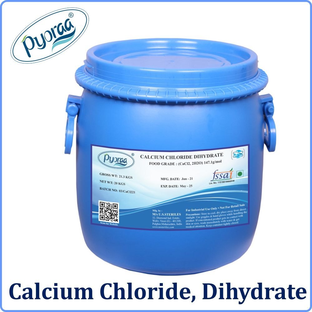 Pyoraa Calcium Chloride Dihydrate Powder, Grade: Food Grade, CaCl2