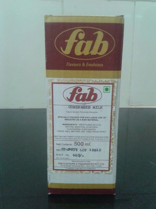 Fab Condensed Milk Flavors, Pack Size: 500 Ml