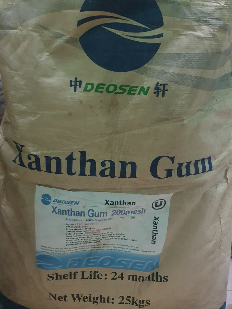 Powder Deosen Xanthan Gum 200 Mesh, Packaging Type: Paper Bag, Packaging Size: 25 KG