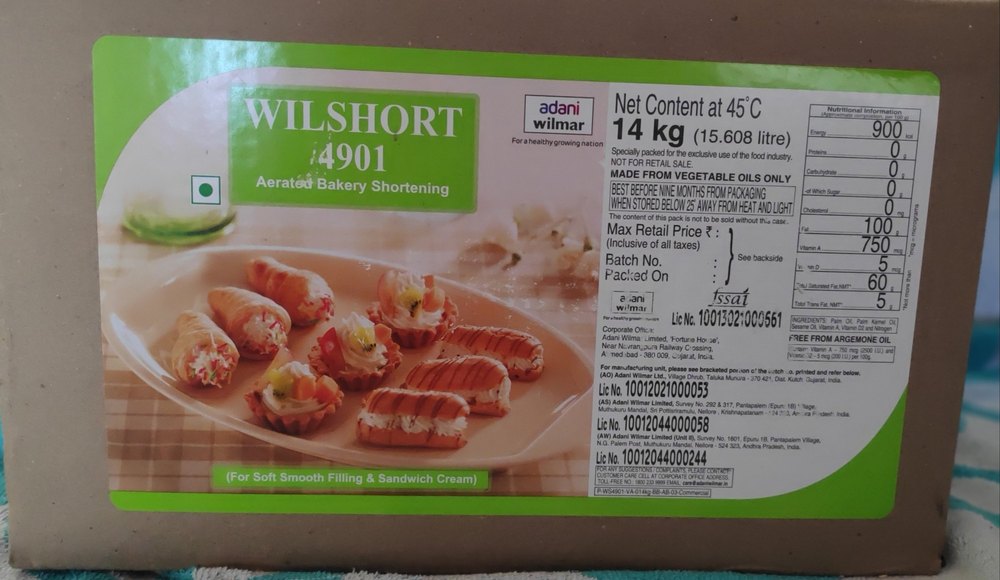 Wilshort 4901 Adani Bakery Softening Oil, Packaging Type: Box
