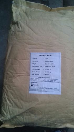 25Kg Sorbic Acid, Packaging Size: 25 Kg(Net Wt.) And 25.200 Kg(Gross Wt.)