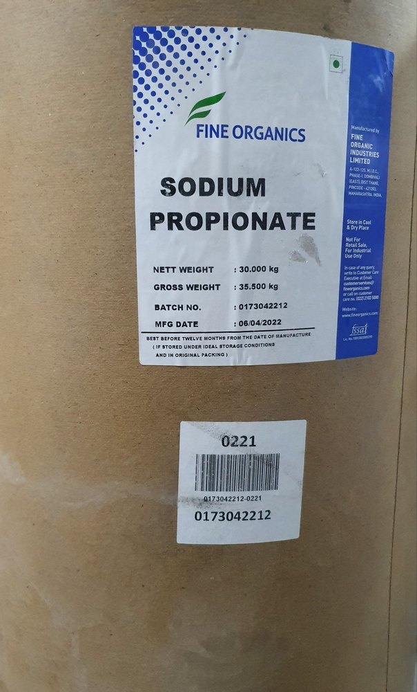 Sodium Propionate Powder, Packaging Type: Drum, Packaging Size: 30 kg