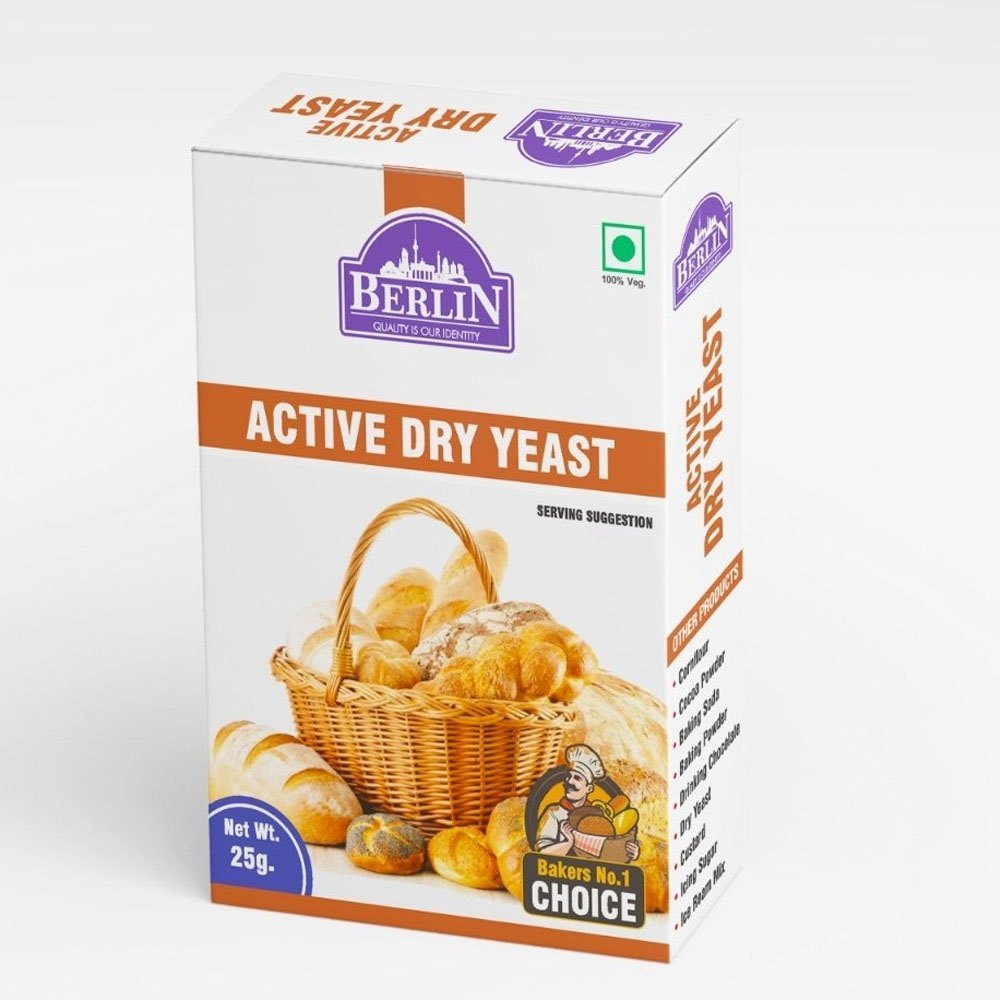 Slightly Sweeter Flavour Berlin Active Dry Yeast, Powder, Packaging Size: 25 G