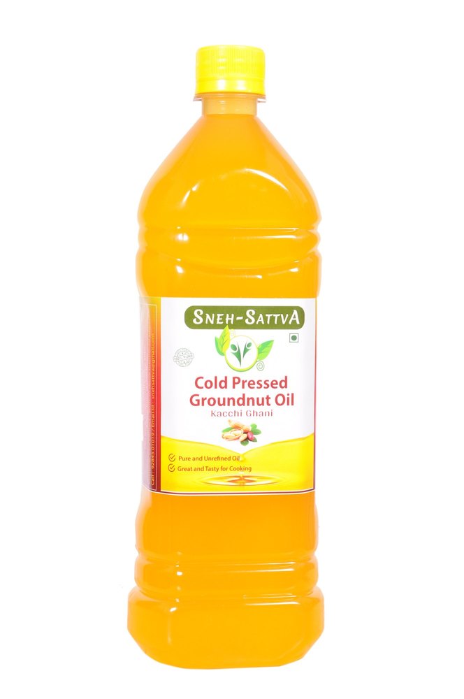 Liquid Kachi Ghani Groundnut Oil, 1 Litre