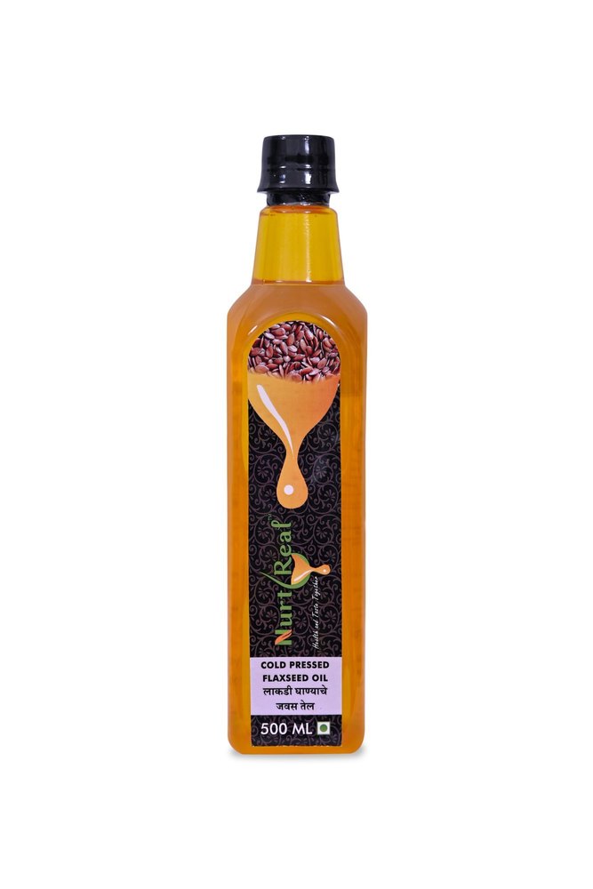 Lowers Cholesterol Cold Pressed Edible Flaxseed Oil, Packaging Size: 500ml img