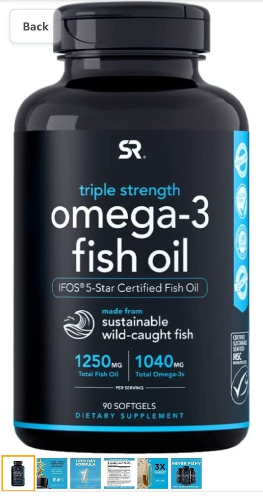 Sports Research Triple Strength Omega 3 Fish Oil-90 Count