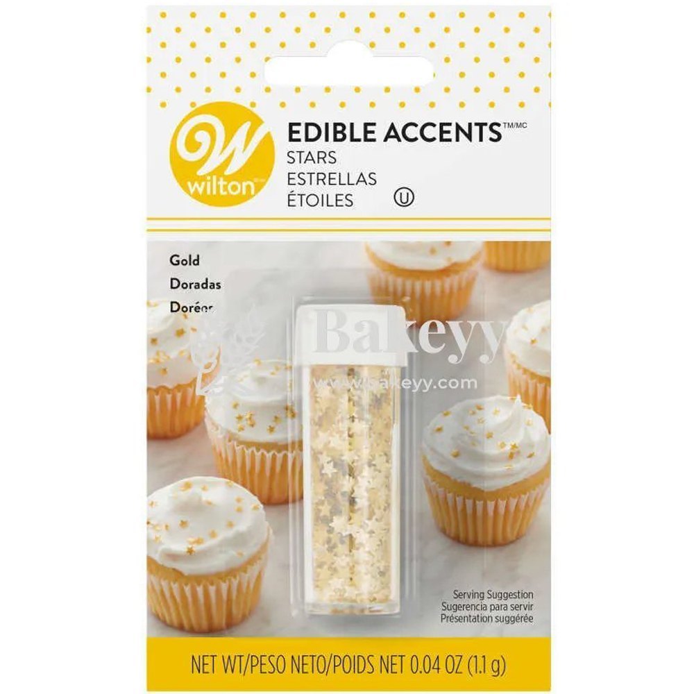 golden Wilton Edible Accents Gold Stars Edible Glitter