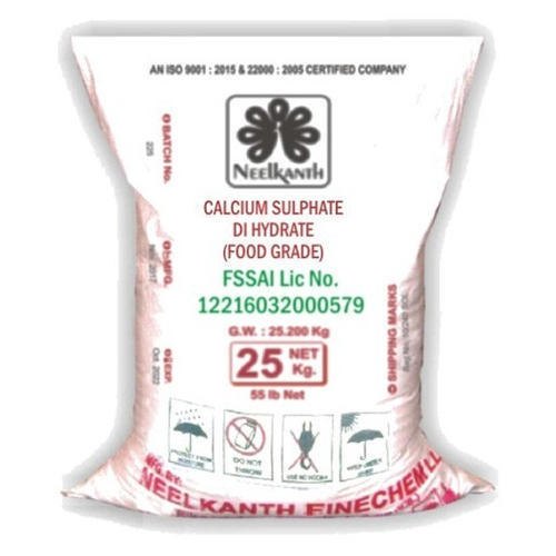 Calcium Sulphate Di-Hydrate Powder (Food Grade), Packaging Type: PP Bag