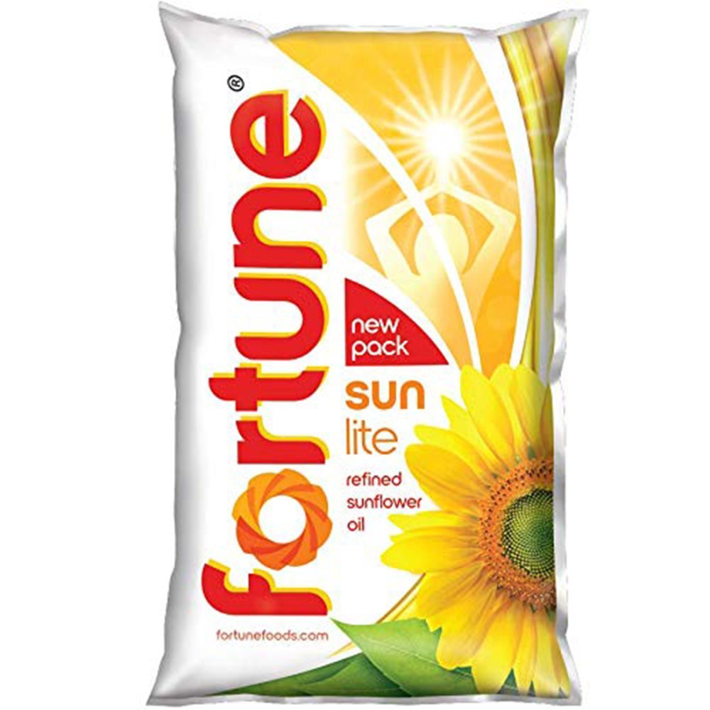 Liquid Vitamin A, D and E Fortune Sun Lite Refined Sunflower Oil, Packaging Type: Pouched, Packaging Size: 1 litre