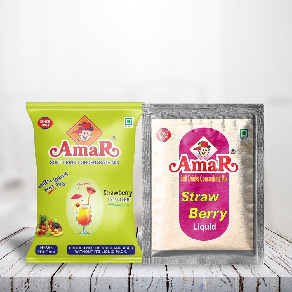 Amar Strawberry Soft Drink Concentrate Flavor, Packaging Type: Liquid and Powder