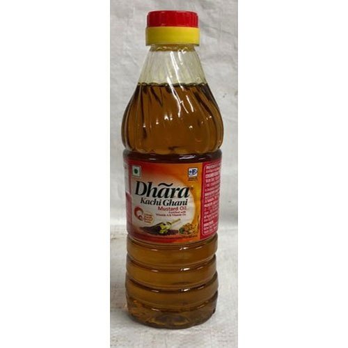 500 mL Dhara Kacchi Ghani Mustard Oil, Packaging Type: Plastic Bottle