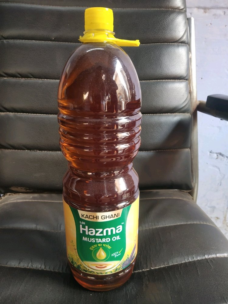 HAZMA Yellow 2l Mustard Oil, Packaging Type: Plastic Bottle