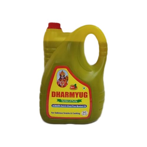 Dharmyug 5L Kachi Ghani Mustard Oil, Packaging Type: Plastic Can, Packaging Size: 5 litre