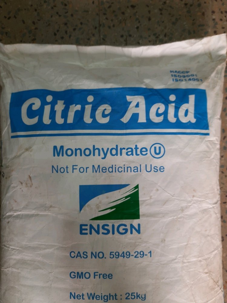 Citric Acid Monohydrate For Confectionery, Packaging Type: Poly Bag And Paper Bag