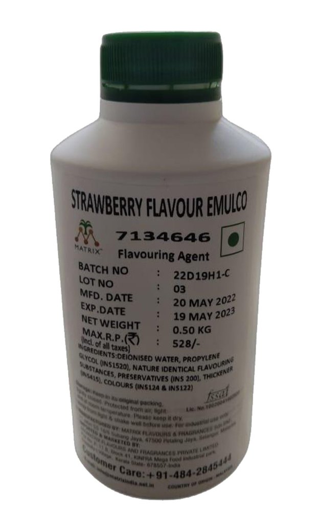 Strawberry Flavour Emulco, For Food Flavor, Liquid