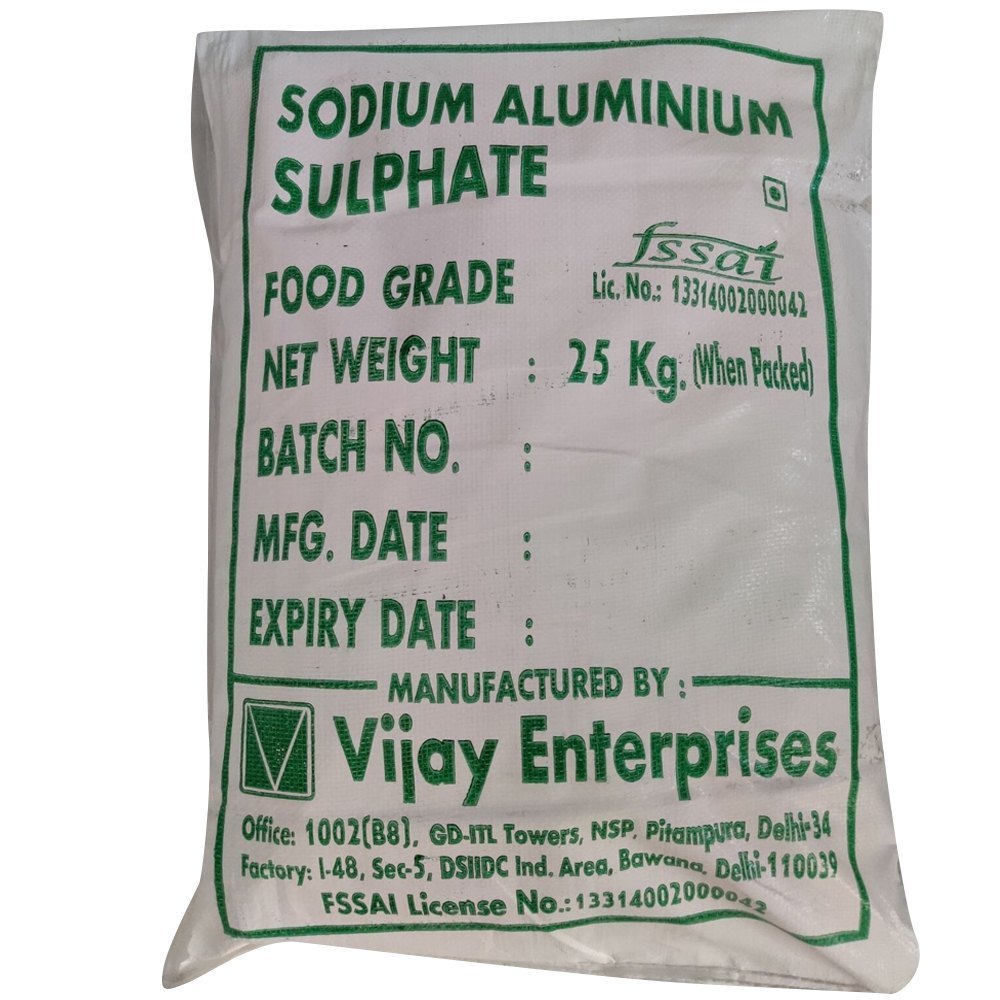 Sodium Aluminium Sulphate, Pack Type: Polyethylene Lined Hdpe Bags, Pack Size: 25 Kg