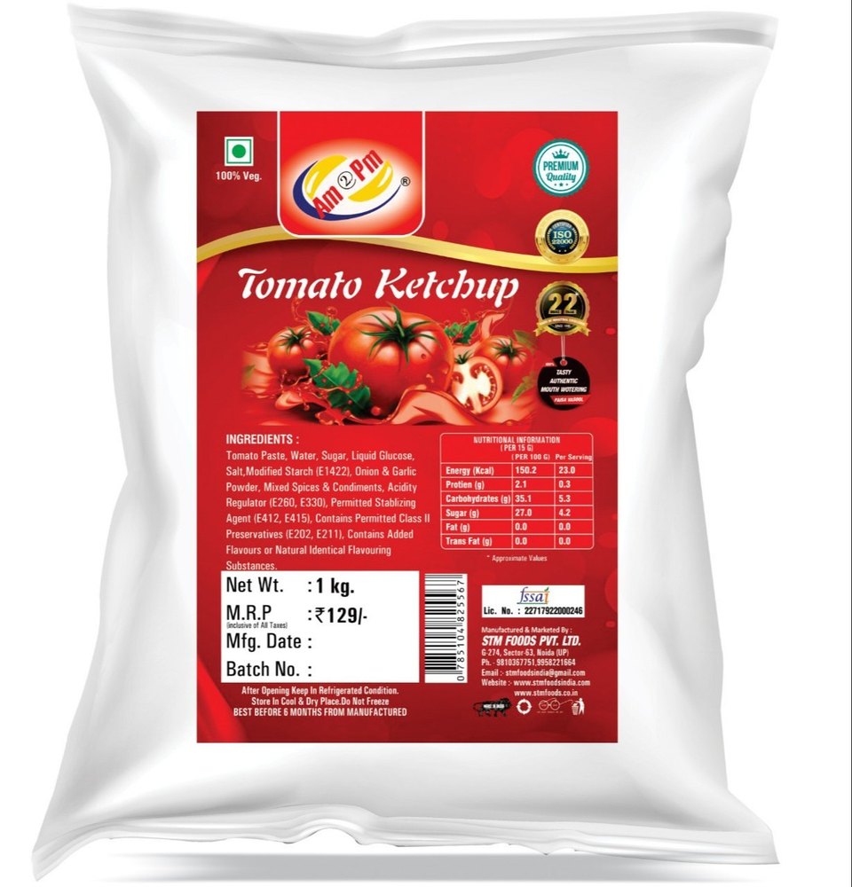 AM2PM Tomato Ketchup, Packaging Type: Evoh Pouch, Packaging Size: 1 kg
