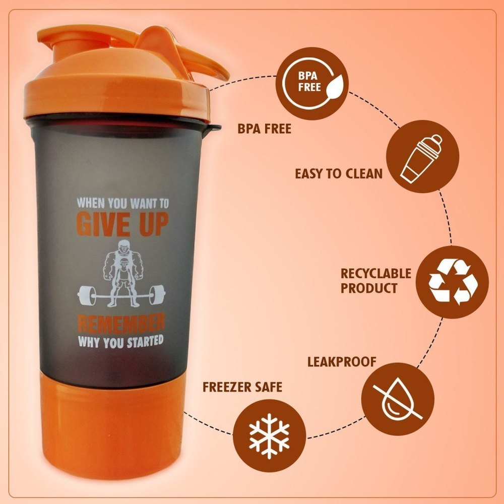 Protein Shaker Blender Bottle Bpa Free 500ml Shaker Bottle For Gym Leakproof Unisex