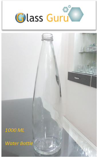 Transparent Glass Water Bottle 1000 ML