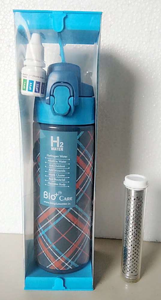 Blue Food Grade Plastic Alkaline Hydrogen Bottle, 500 ml, Size: S