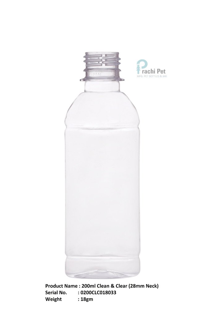 Prachi Pet 200mL Clean and Clear Bottle