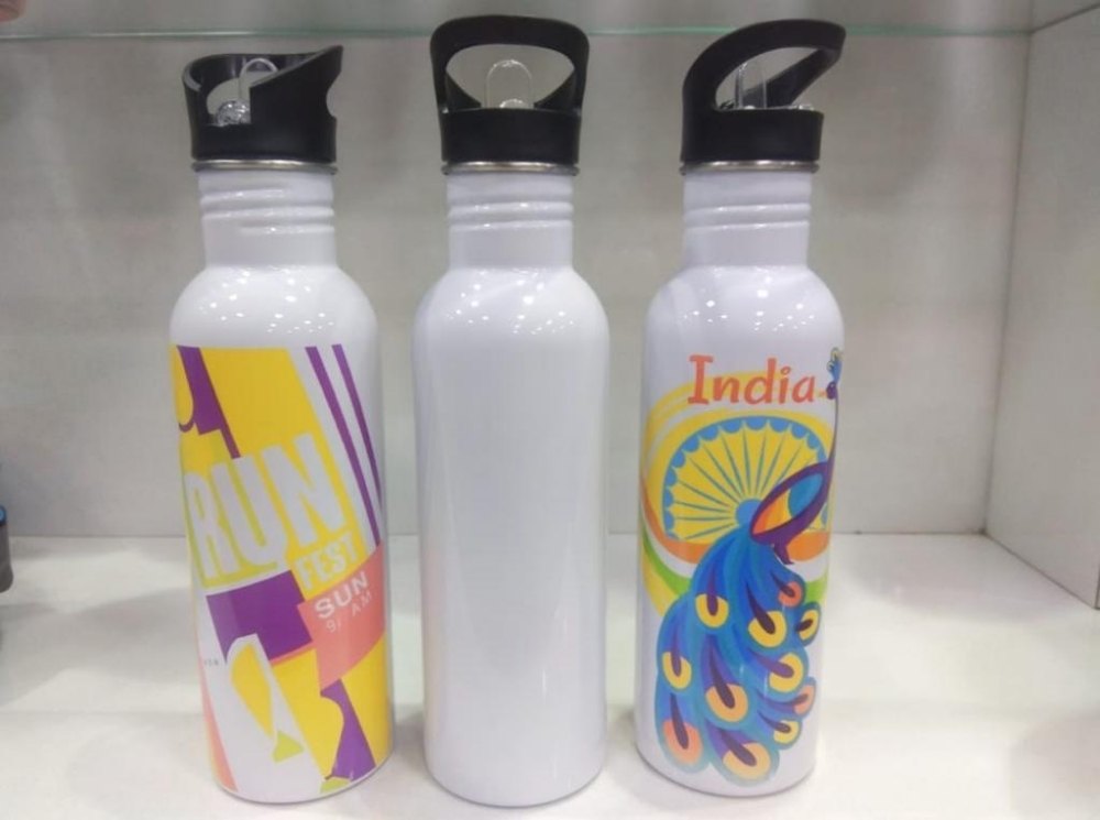 Stainless Steel White Sublimation Coated Sipper, Round, Capacity: 750 ml