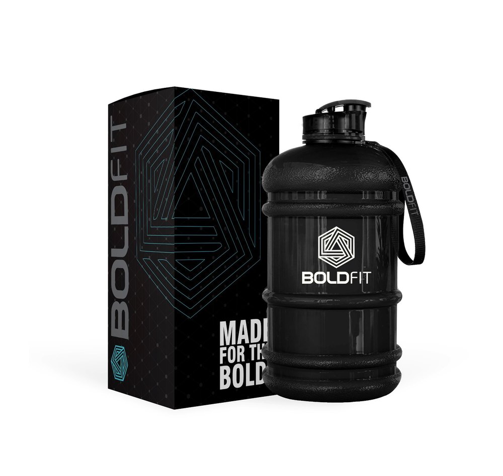 Boldfit Gym Gallon Water Jug Bottle (2.2 Litre, Extra Large) (gloss Black)