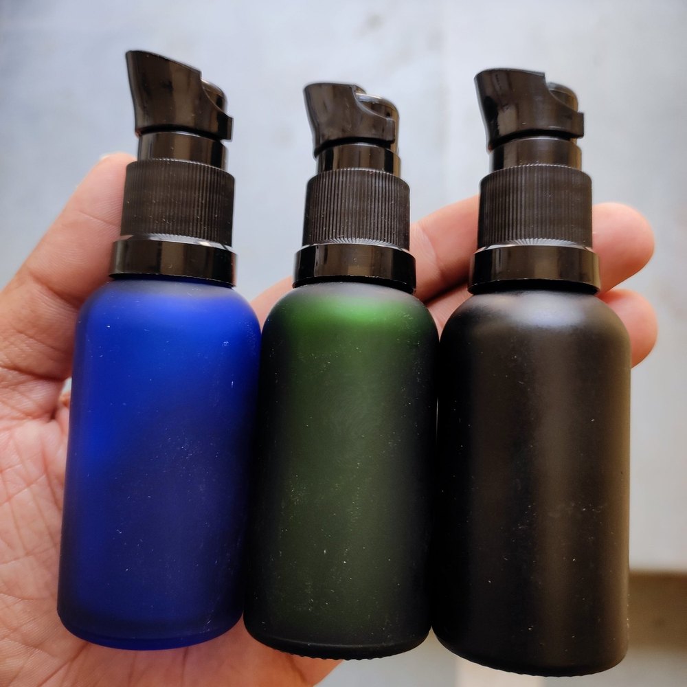 Green/ blue/ black Frosted Glass Bottle 30 Ml