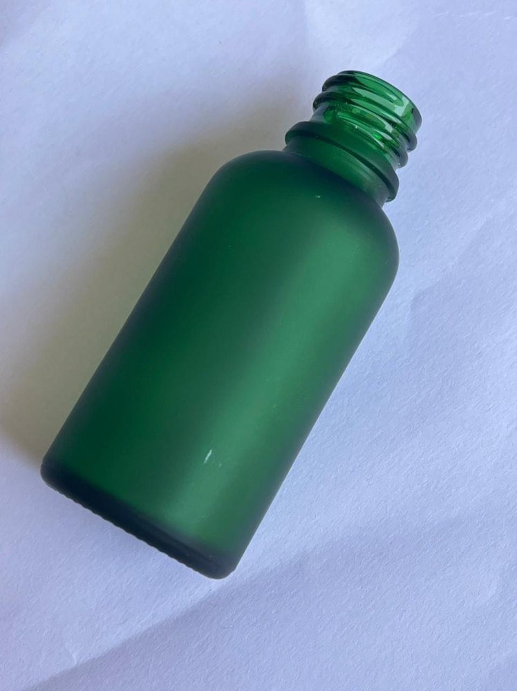 FROSTED GREEN GLASS ROUND PREMIUM BOTTLE 200ML, Screw