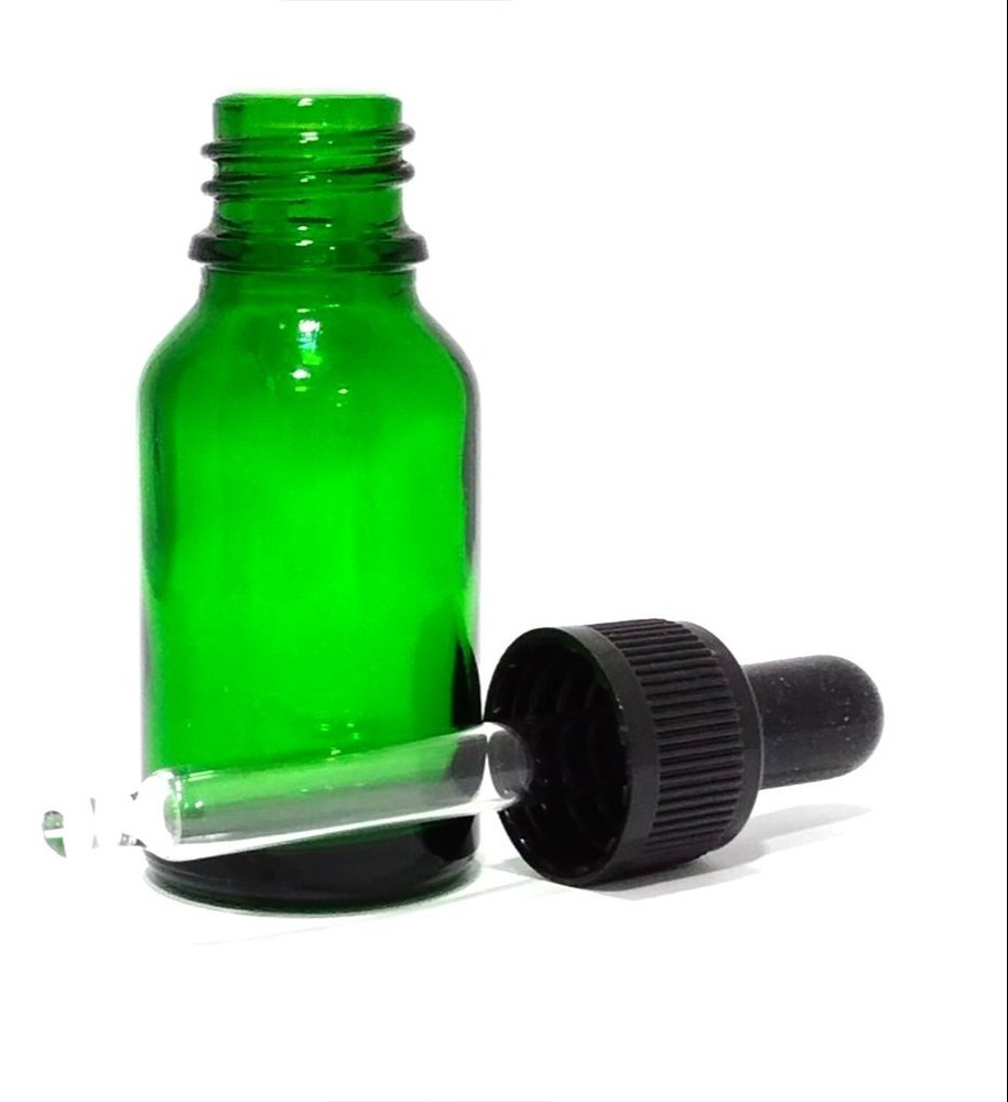 Narrow Neck Screw Green Glass Bottle, Capacity: 20 ml