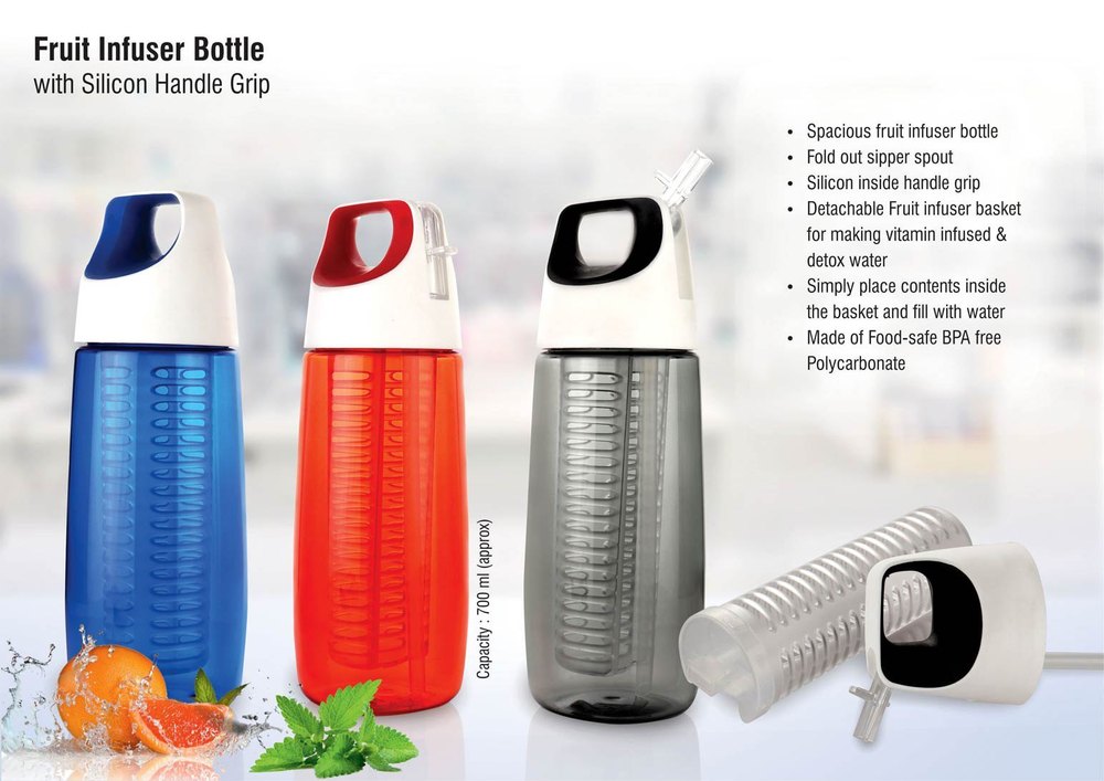 Fruit Infuser Bottle With Silicon Handle Grip( BPA Free)