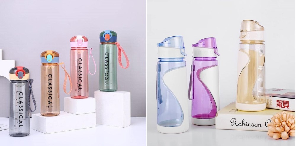 Plastic Water Bottles for School Leak-Proof Travel Sport Outdoors Cycling Jogging Drink Bottle