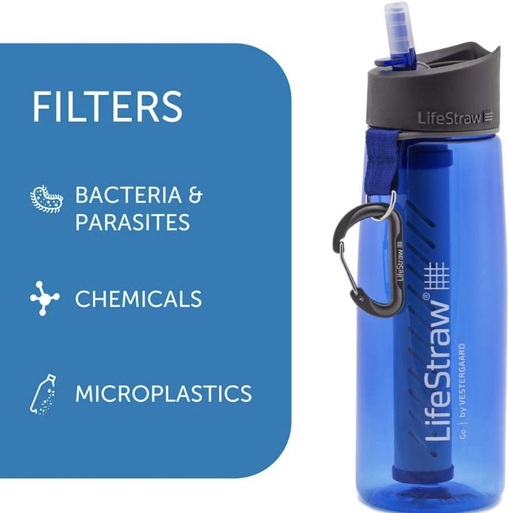 Lifestraw Go Reusable Personal Water Purifier Bottle 650 Ml Blue