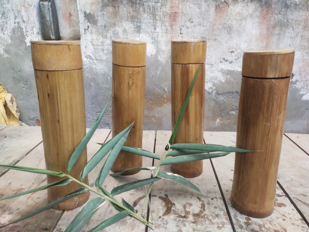 Eco friendly bamboo bottles with big cap