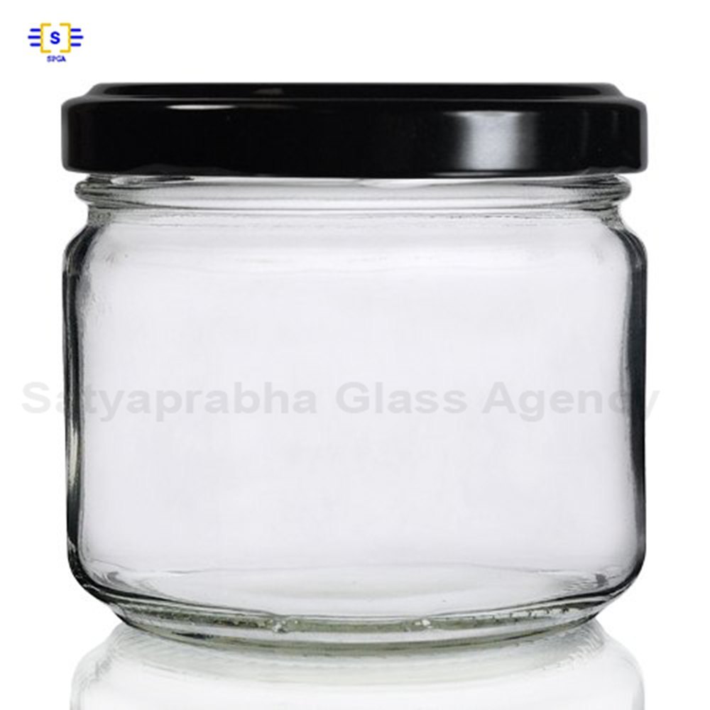 Lug Cap Metal 350 Ml Salsa Glass Jar For Honey, Chocolates