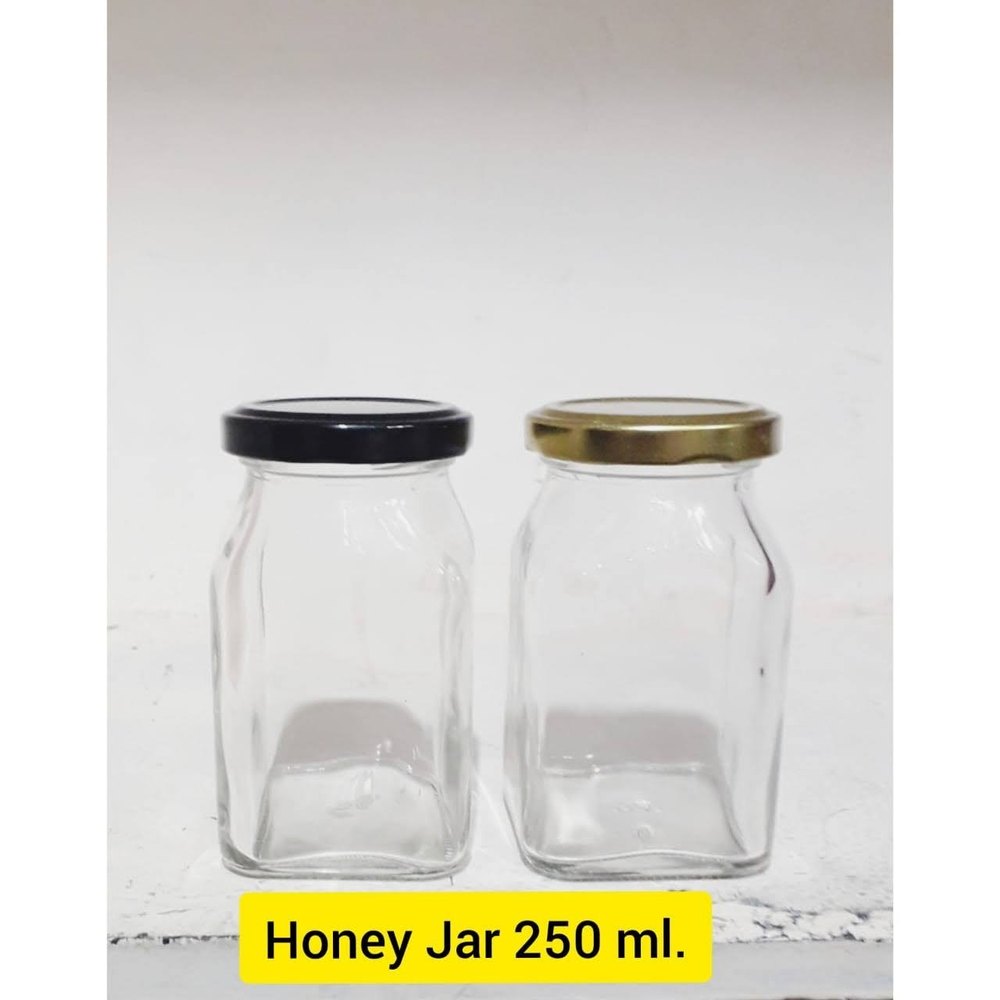 Transparent 250 ML Square Honey Jar