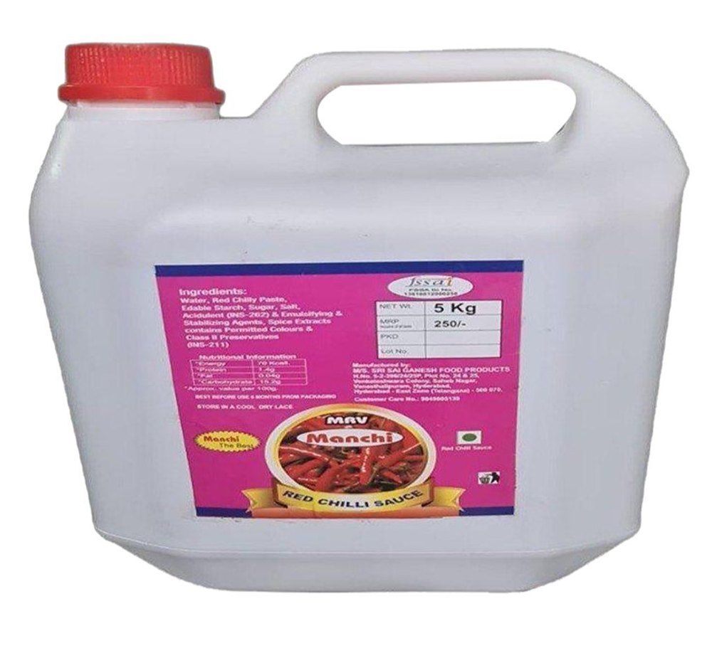 MRV Manchi 5kg Red Chill Sauce, Packaging Type: Can
