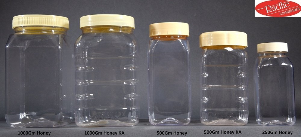 Transparent Honey PET Jar, Capacity: 250gm / 500gm / 1000gm