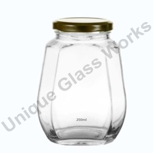 Steel Lug Cap 250 Ml Octagonal Glass Jar