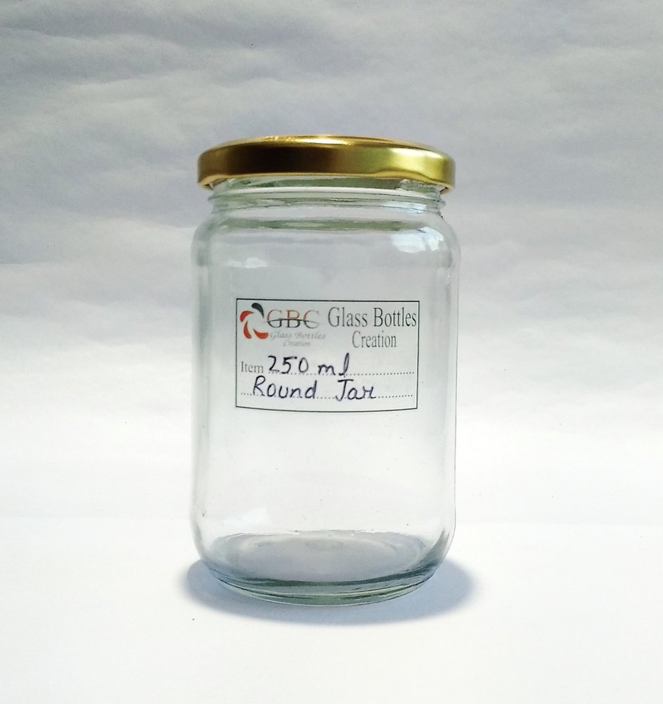 250ML Round Glass Jar, For Food Storage