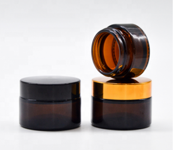 Aluminium Cap 30gms, 50gms and 100gms Amber Glass Cosmetics Jar