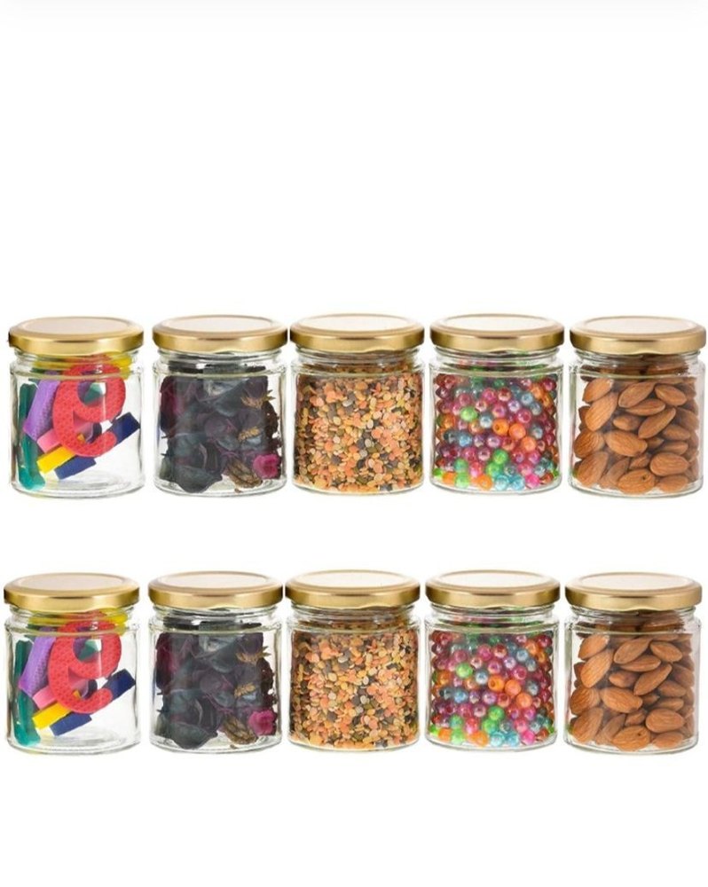 Metal Decorative Glass Jars With Lid, 200ml