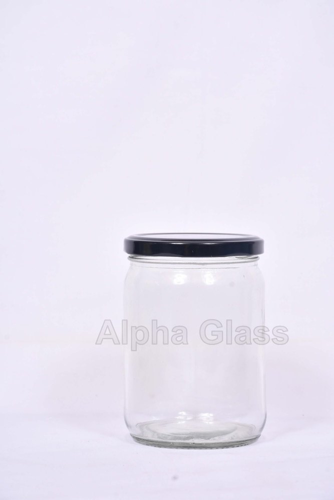 Alpha Glass Transparent 500 ML Jar, For Kitchen Storage